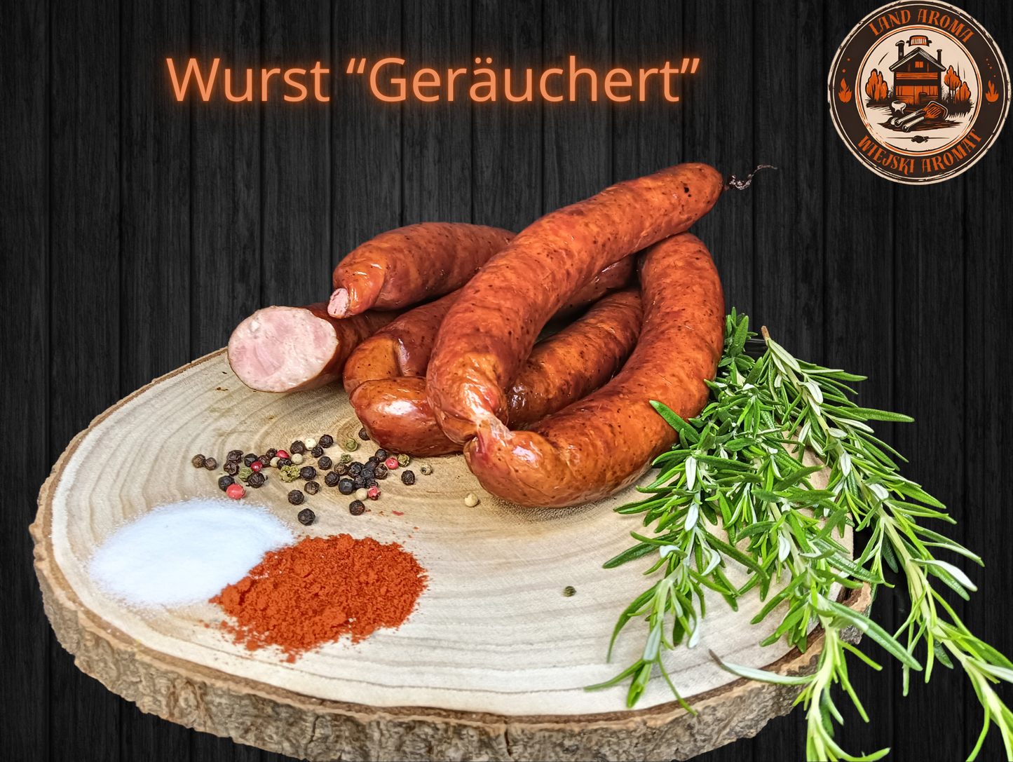 Box 10 kg "Königliche Box" with smoked sausages, traditional Polish flavors, herbs, and spices.